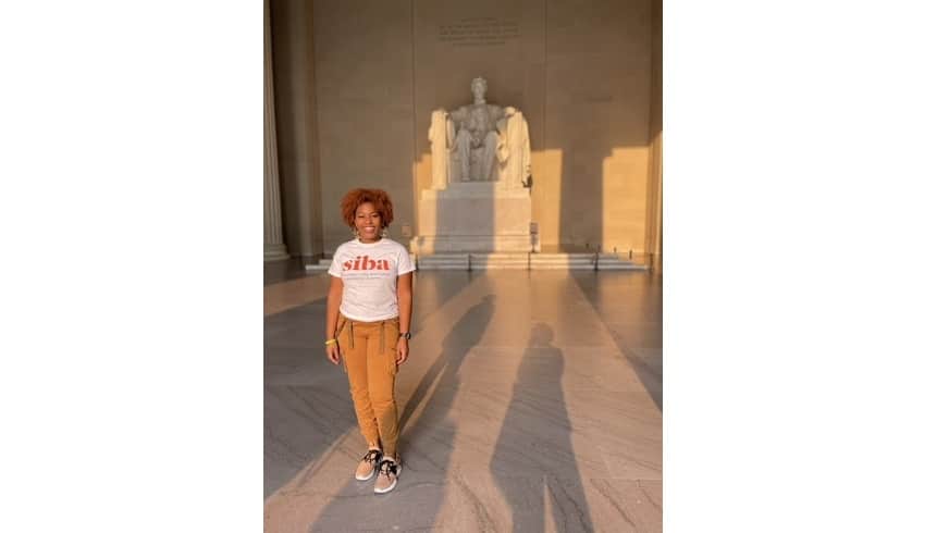Amani at Lincoln Memorial