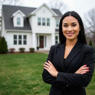 Real Estate Agent in front of a house