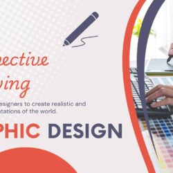 Perspective Drawing in Graphic Design - person drawing on an tablet with color swatches in view